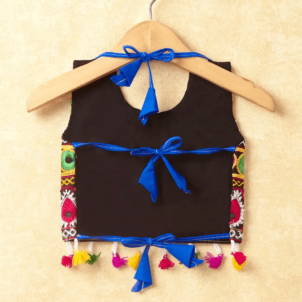 Banjara India Kutchi Emboidered Pink Girls Chaniya Choli with Dupatta (CC-DROP) - BLUE