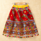 Banjara India Kutchi Emboidered Red Girls Chaniya Choli with Dupatta (CC-WAVE) - Red