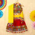 Banjara India Kutchi Emboidered Pink Girls Chaniya Choli with Dupatta (CC-DROP) - RED