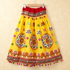 Banjara India Kutchi Emboidered Yellow Girls Chaniya Choli with Dupatta (CC-RING) - YELLOW