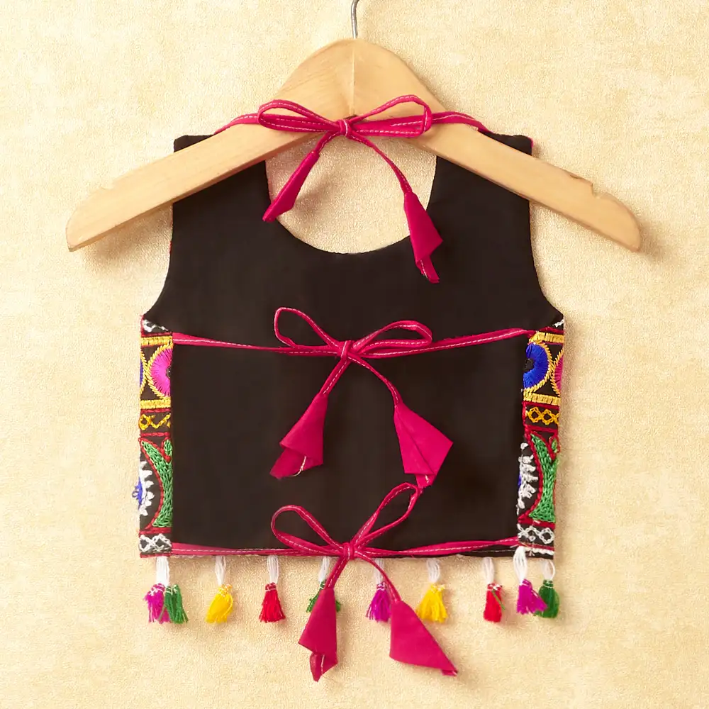 Banjara India Kutchi Emboidered Blue Girls Chaniya Choli with Dupatta (CC-DROP) - PINK