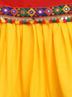 Banjara India Kutchi Emboidered Black Girls Chaniya Choli with Dupatta (CC-DMND) - Yellow