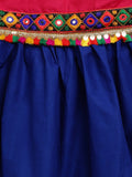 Banjara India Kutchi Emboidered Black Girls Chaniya Choli with Dupatta (CC-DMND) - Blue