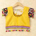 Banjara India Kutchi Emboidered Yellow Girls Chaniya Choli with Dupatta (CC-RING) - YELLOW