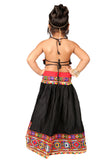 Banjara India Kutchi Emboidered Black Girls Chaniya Choli with Dupatta (CC-DMN) - Black