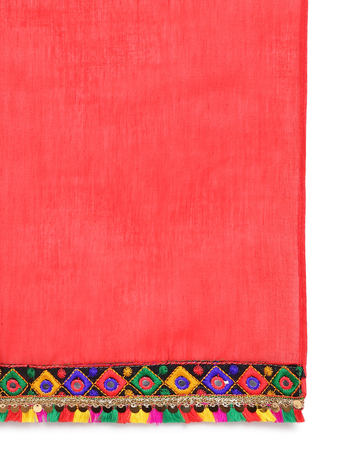 Banjara India Kutchi Emboidered Black Girls Chaniya Choli with Dupatta (CC-DMND) - Yellow