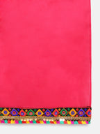 Banjara India Kutchi Emboidered Black Girls Chaniya Choli with Dupatta (CC-DMND) - White