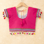 Banjara India Kutchi Emboidered Pink Girls Chaniya Choli with Dupatta (CC-WAVE) - Pink