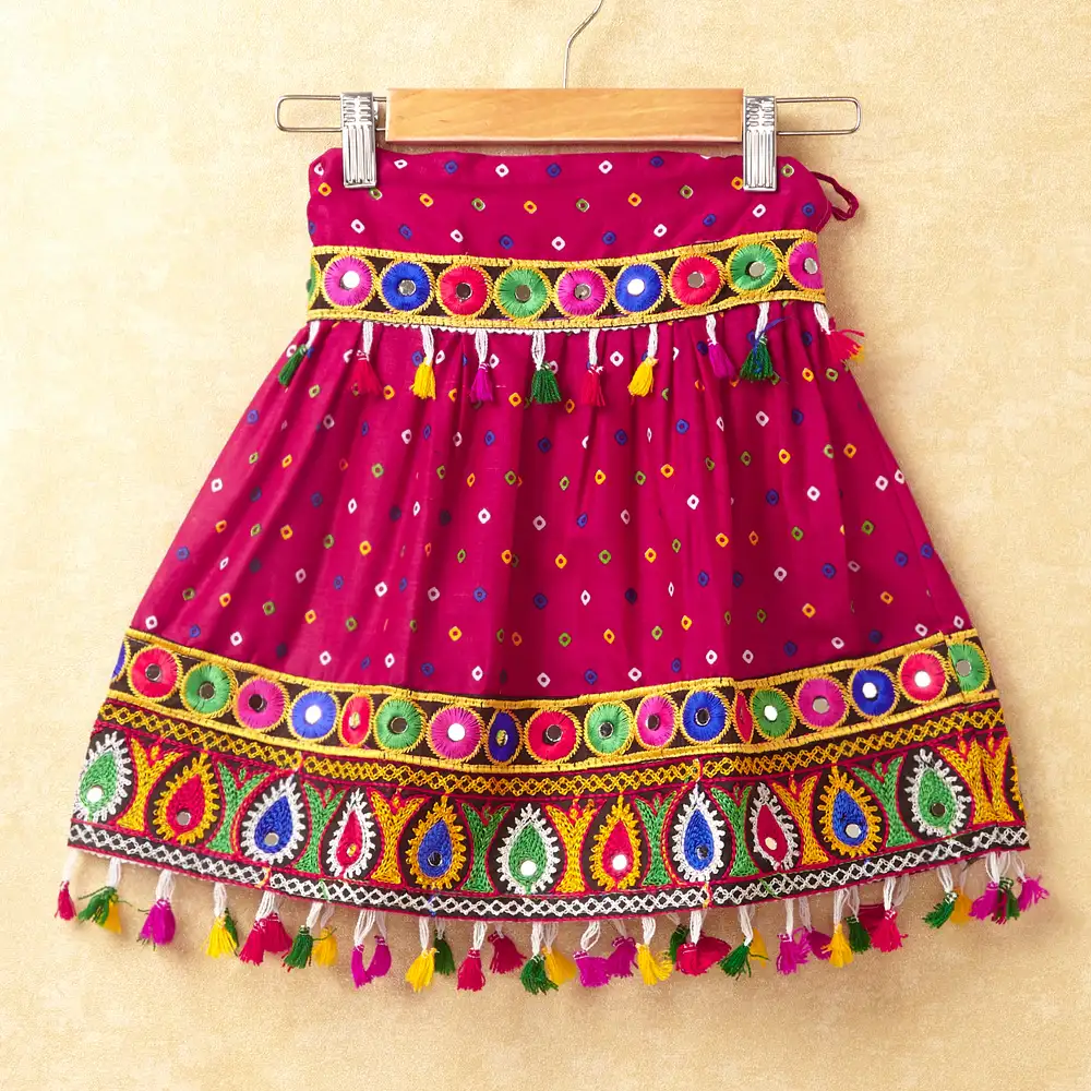 Banjara India Kutchi Embroidered Girls Chaniya Choli with Dupatta (CC-POP) - Pink