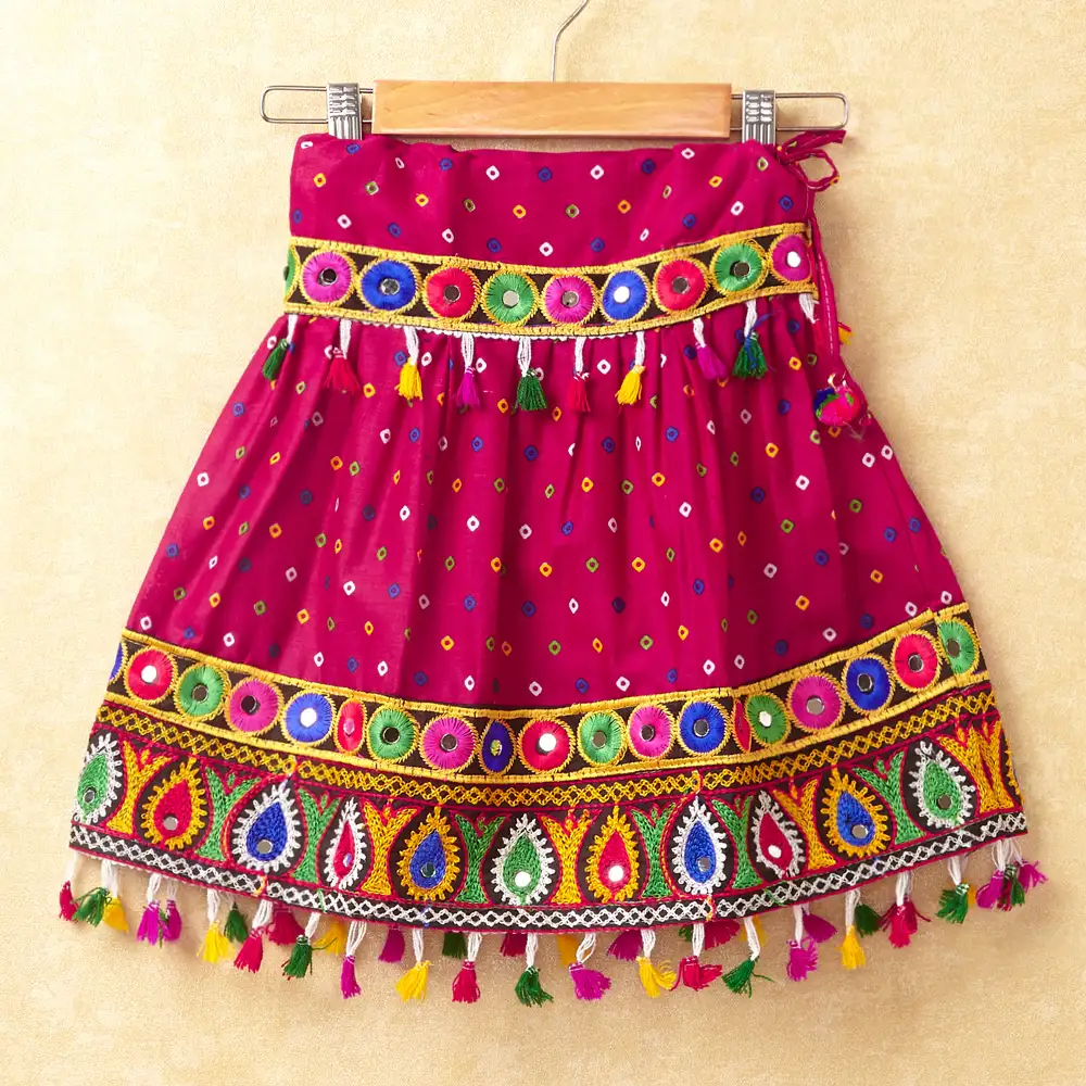 Banjara India Kutchi Embroidered Girls Chaniya Choli with Dupatta (CC-POP) - Pink