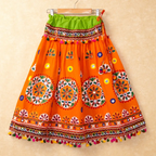 Banjara India Kutchi Emboidered Orange Girls Chaniya Choli with Dupatta (CC-RING) - ORANGE