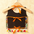 Banjara India Kutchi Emboidered Red Girls Chaniya Choli with Dupatta (CC-DROP) - ORANGE