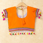 Banjara India Kutchi Emboidered Orange Girls Chaniya Choli with Dupatta (CC-WAVE) - ORANGE
