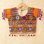 Banjara India Kutchi Emboidered Orange Girls Chaniya Choli with Dupatta (CC-WAVE) - ORANGE