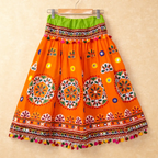 Banjara India Kutchi Emboidered Orange Girls Chaniya Choli with Dupatta (CC-RING) - ORANGE