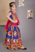 Banjara India Kutchi Emboidered Black Girls Chaniya Choli with Dupatta (CC-PTW) - Bllue