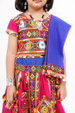 Banjara India Kutchi Emboidered Black Girls Chaniya Choli with Dupatta (CC-PTW) - Pink