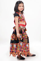 Banjara India Kutchi Emboidered Black Girls Chaniya Choli with Dupatta (CC-PTW) - Black