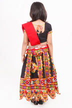 Banjara India Kutchi Emboidered Black Girls Chaniya Choli with Dupatta (CC-PTW) - Black