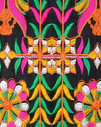 Bird Embroidered Kids Ethnic Jacket - Black