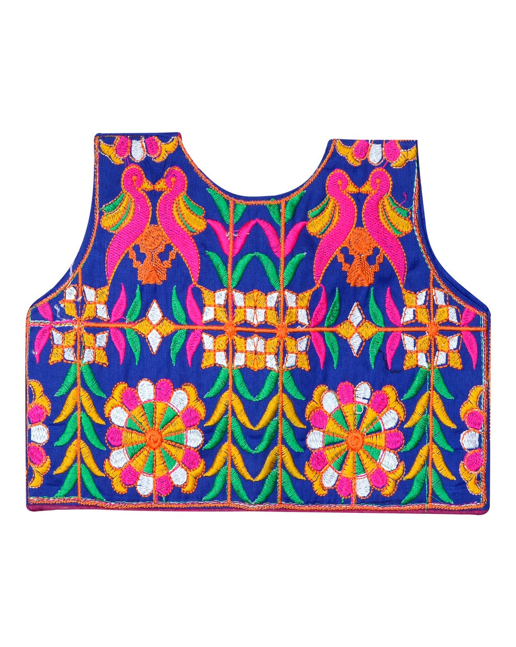 Bird Embroidered Kids Ethnic Jacket - Blue