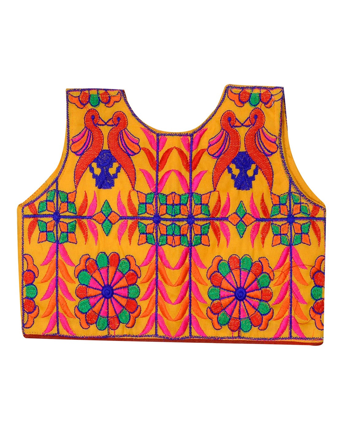 Bird Embroidered Kids Ethnic Jacket - Yellow
