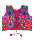 Bird Embroidered Kids Ethnic Jacket - Pink
