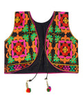 Bricks Embroidered Kids Ethnic Jacket - Black