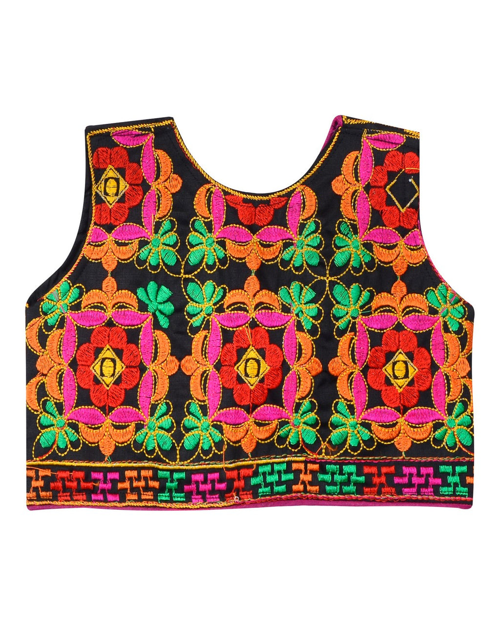 Bricks Embroidered Kids Ethnic Jacket - Black