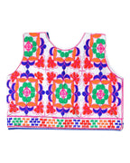 Bricks Embroidered Kids Ethnic Jacket - White