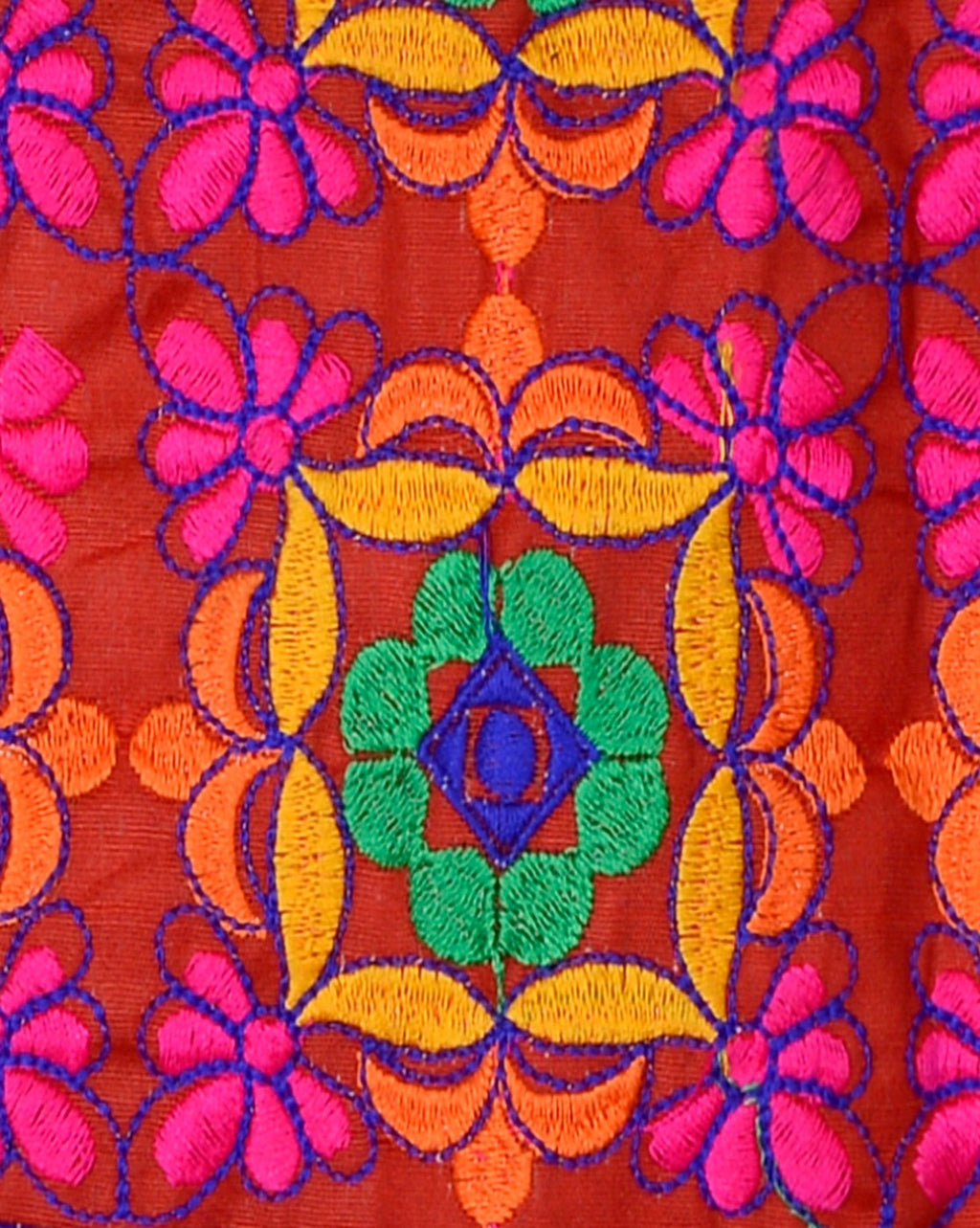 Bricks Embroidered Kids Ethnic Jacket - Red