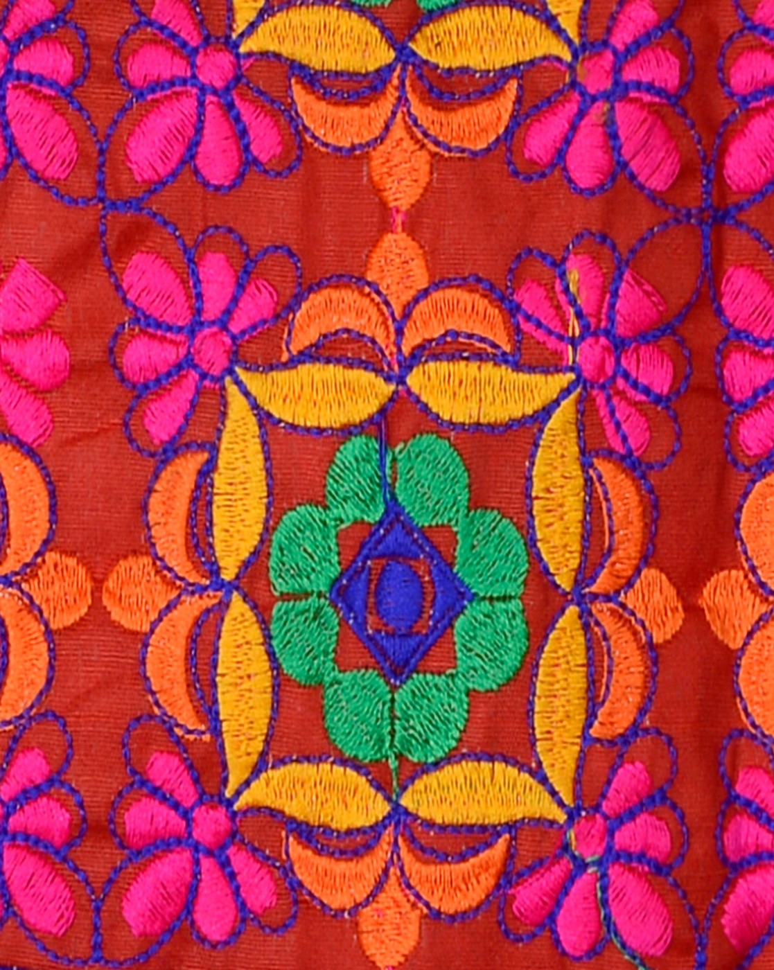 Bricks Embroidered Kids Ethnic Jacket - Red