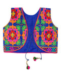 Bricks Embroidered Kids Ethnic Jacket - Blue