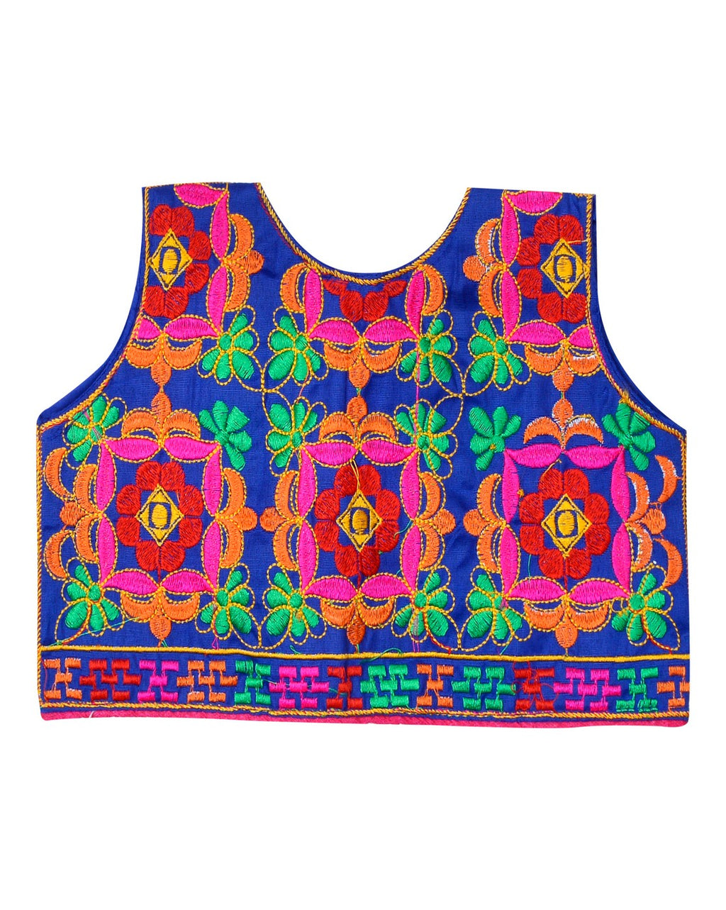 Bricks Embroidered Kids Ethnic Jacket - Blue