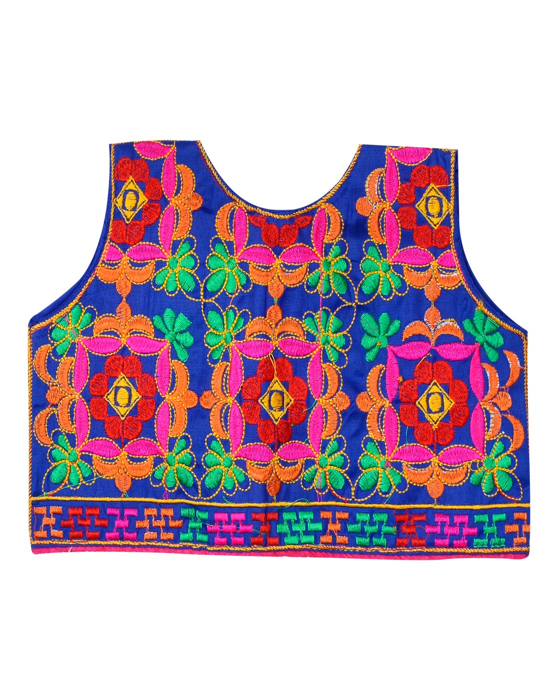 Bricks Embroidered Kids Ethnic Jacket - Blue