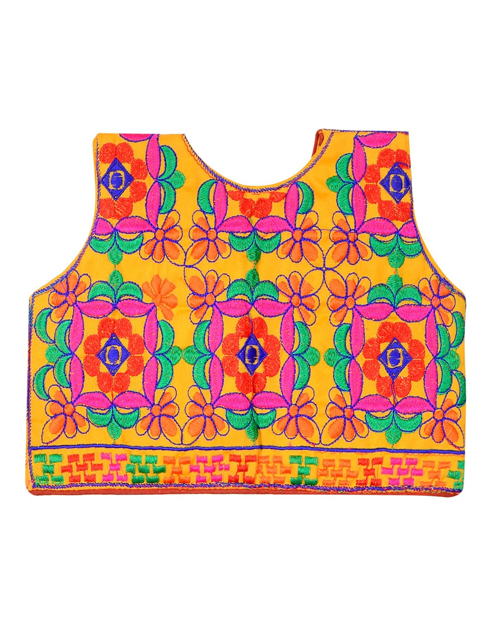 Bricks Embroidered Kids Ethnic Jacket - Yellow