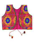 Bricks Embroidered Kids Ethnic Jacket - Pink