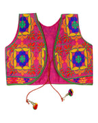 Bricks Embroidered Kids Ethnic Jacket - Pink
