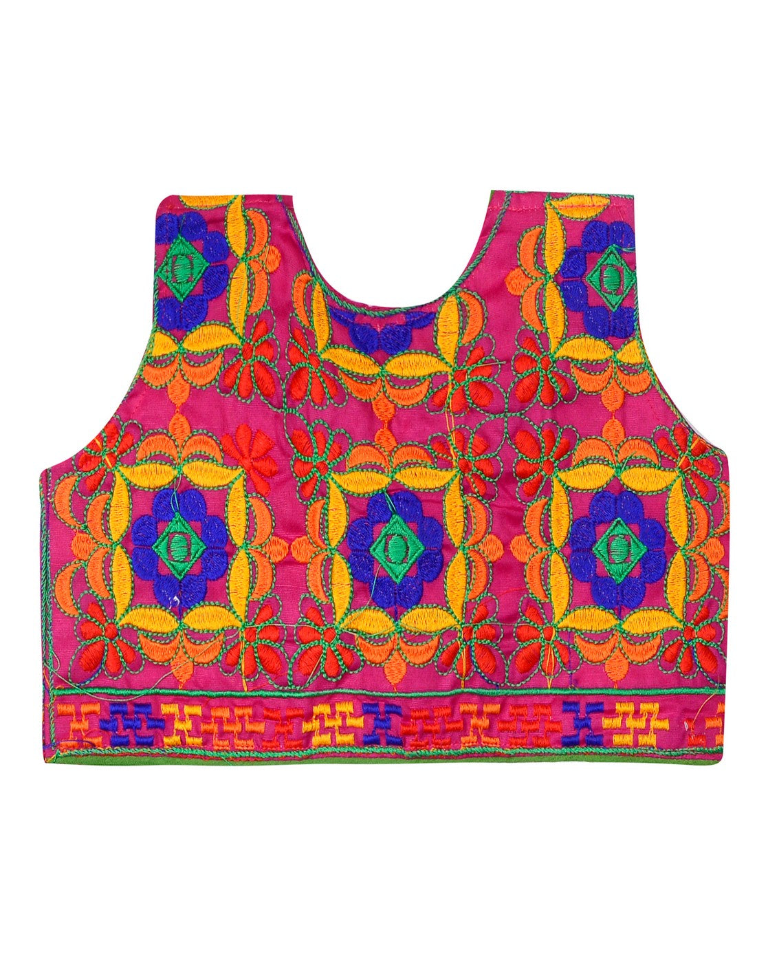 Bricks Embroidered Kids Ethnic Jacket - Pink