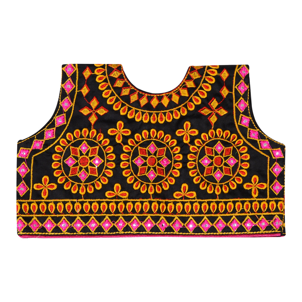 Chakkar Kids Embroidered Ethnic Jacket - Black