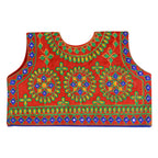 Chakkar Kids Embroidered Ethnic Jacket - Red
