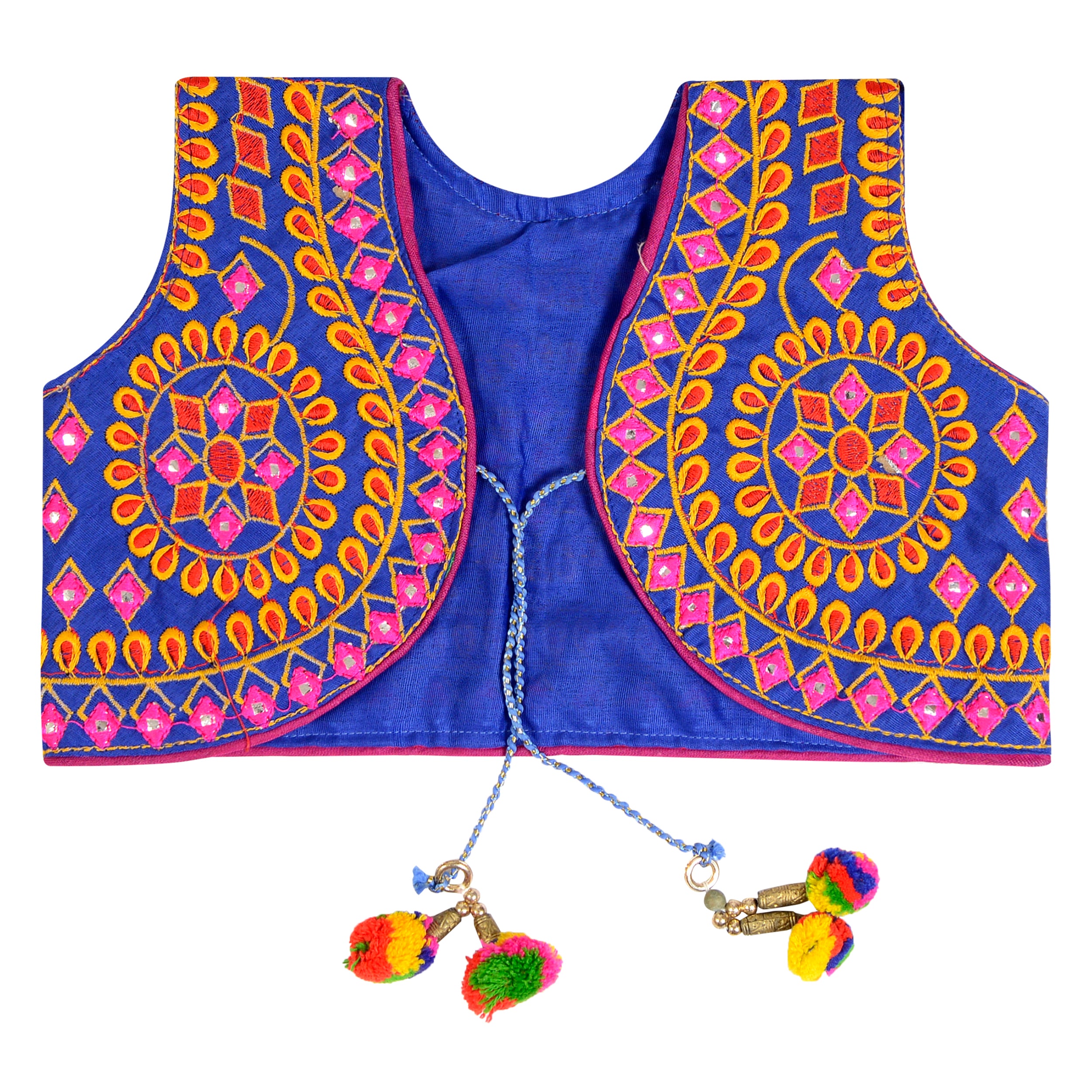 Chakkar Kids Embroidered Ethnic Jacket - Blue