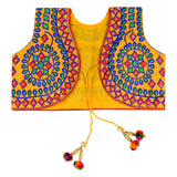 Chakkar Kids Embroidered Ethnic Jacket - Yellow