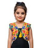 Yellow Haathi Embroidered Jacket For Kids