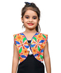 White Flower Embroidered Jacket For Kids
