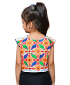 White Flower Embroidered Jacket For Kids