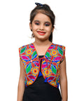 Blue Flower Embroidered Jacket For Kids