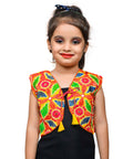 Yellow Flower Embroidered Jacket For Kids