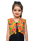 Yellow Flower Embroidered Jacket For Kids