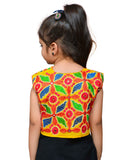 Yellow Flower Embroidered Jacket For Kids